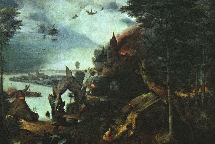 BRUEGEL, Pieter the Elder Landscape with the Temptation of Saint Anthony Spain oil painting art